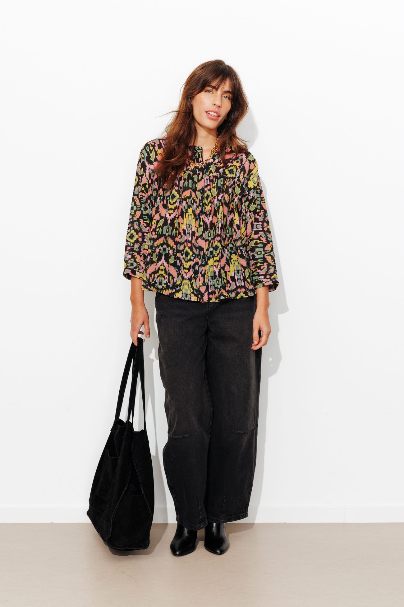 Patterned voile shirt