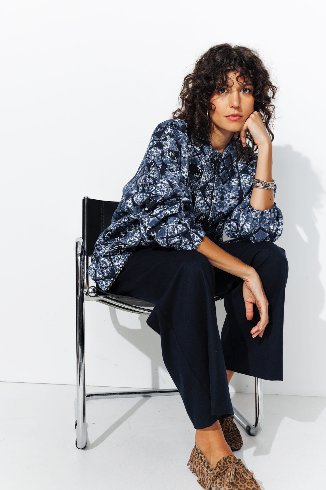 Jacquard bomber jacket